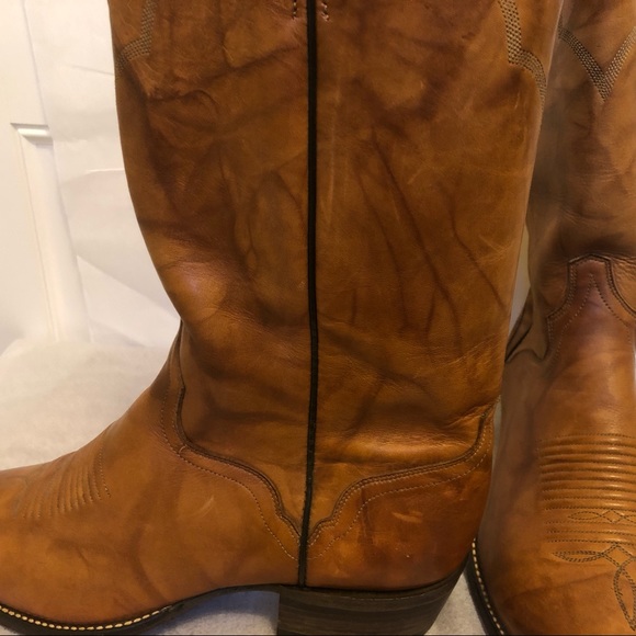 The El Dorado Cowboy Boots Leather Brown 10D amazing shape - Picture 3 of 12